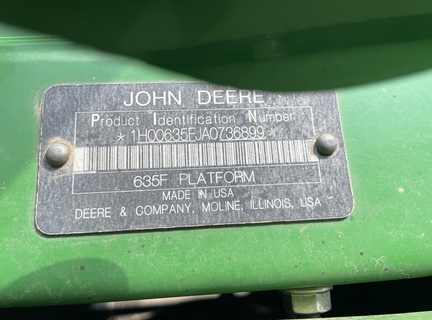 2010 John Deere 635F Header Combine