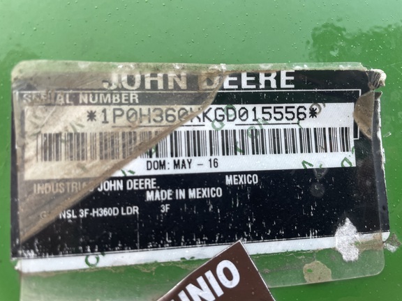 2016 John Deere H360 Loader