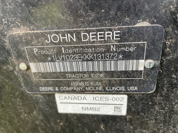 2019 John Deere 1023E Tractor Compact