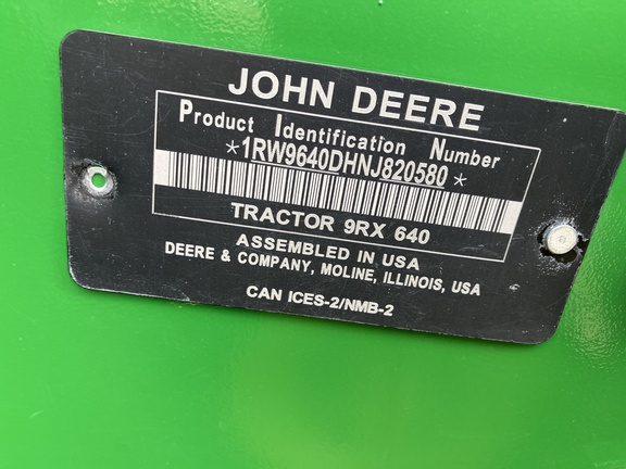 2022 John Deere 9RX 640 Tractor Rubber Track