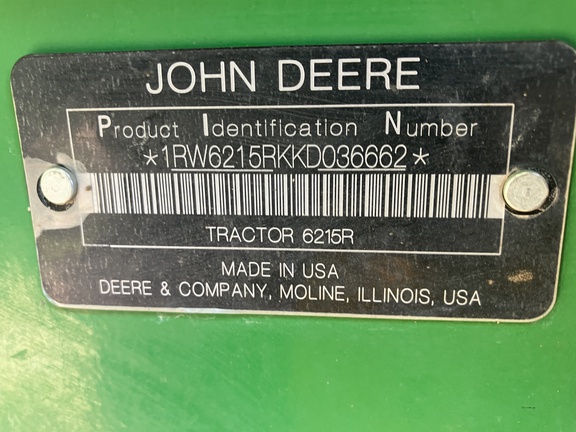 2019 John Deere 6215R Tractor