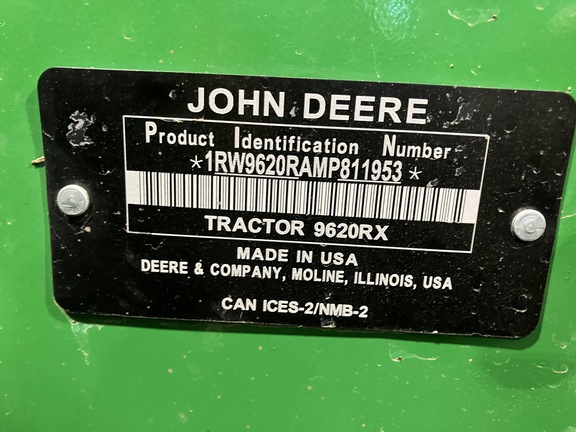 2021 John Deere 9620RX Tractor Rubber Track