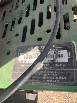 2017 John Deere Z335E Mower/Zero Turn