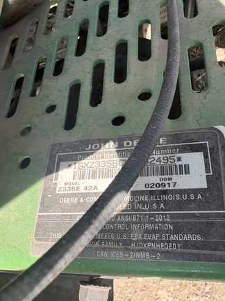 2017 John Deere Z335E Mower/Zero Turn