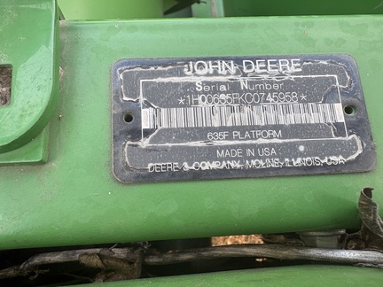 2012 John Deere 635F Header Combine