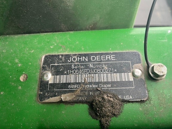 2018 John Deere 645FD Header Combine