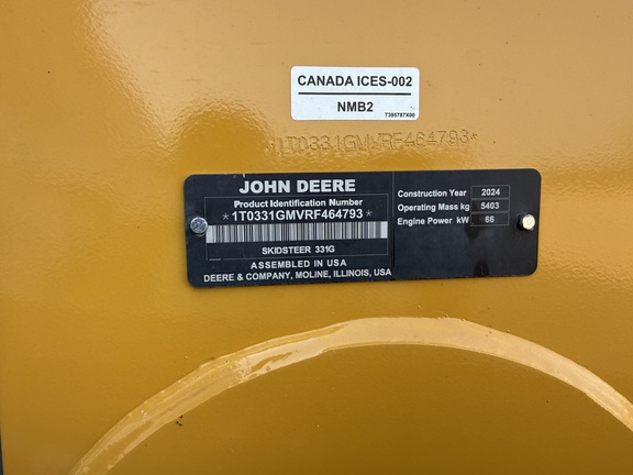 2024 John Deere 331G Compact Track Loader