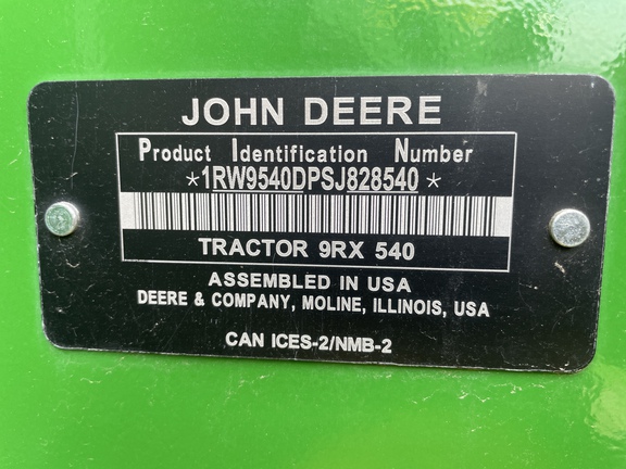 2025 John Deere 9RX 540 Tractor Rubber Track