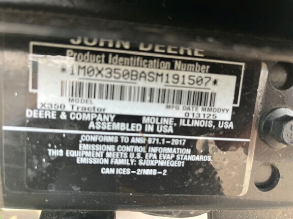 2025 John Deere X350 Garden Tractor