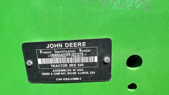 2023 John Deere 9RX 540 Tractor Rubber Track