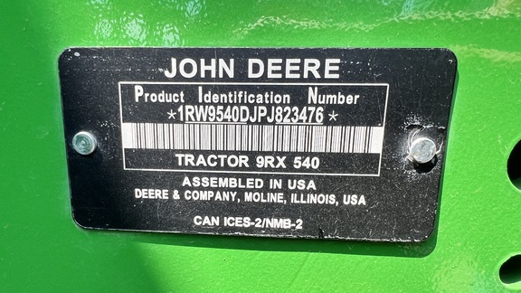 2023 John Deere 9RX 540 Tractor Rubber Track