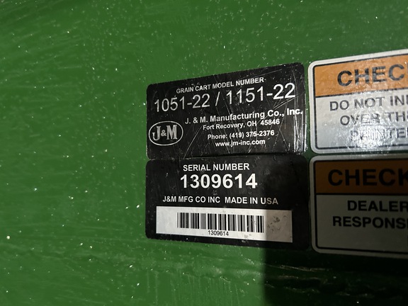 2013 J&M 1151-22 Grain Cart