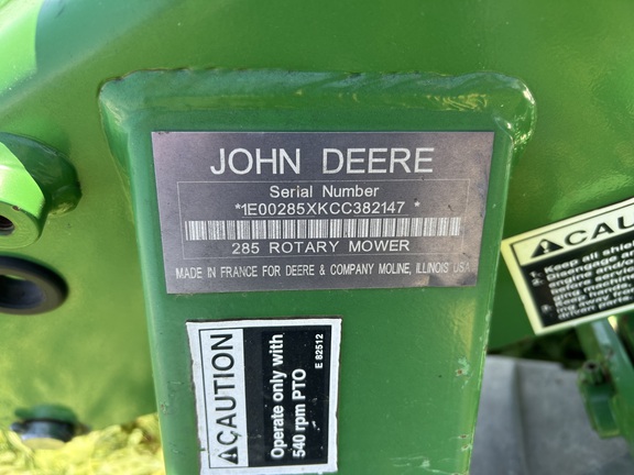 2012 John Deere 285 Mower