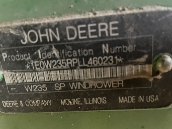 2020 John Deere W235 Windrower