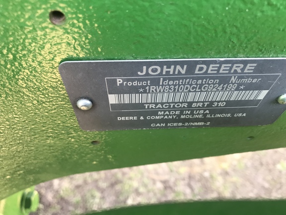 2020 John Deere 8RT 310 Tractor Rubber Track