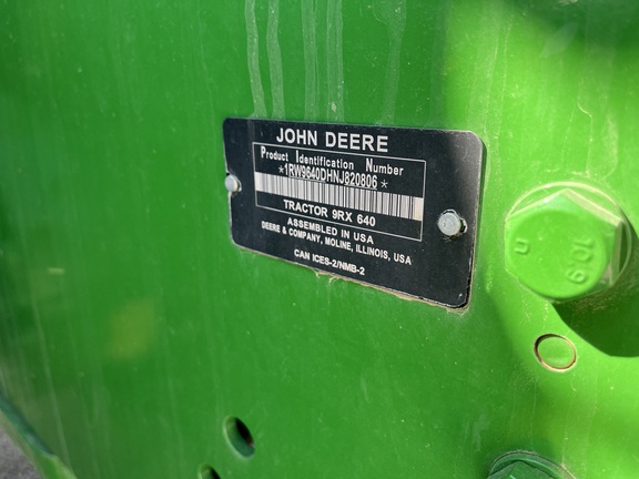 2022 John Deere 9RX 640 Tractor Rubber Track