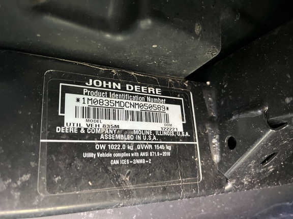 2022 John Deere XUV 835M ATV