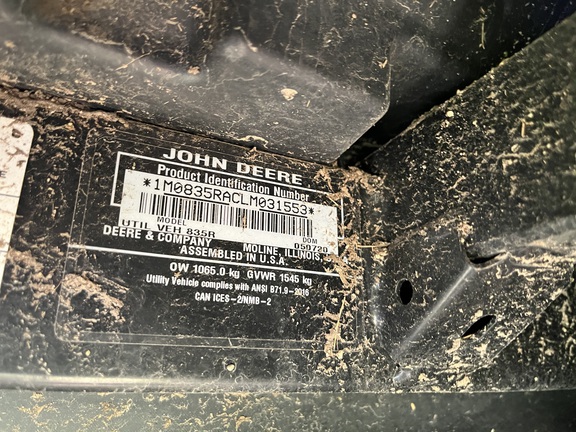 2020 John Deere XUV 835R ATV