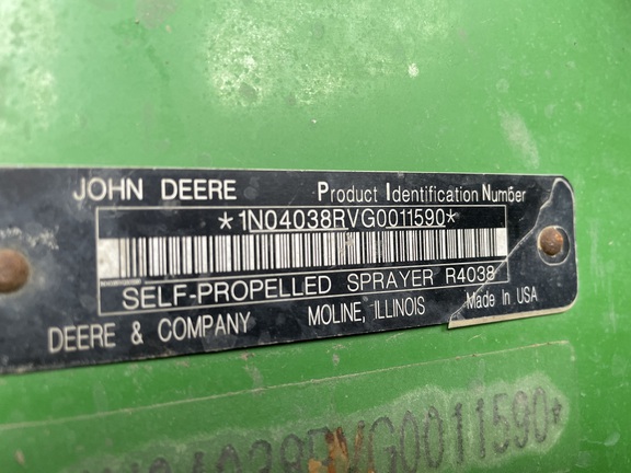 2016 John Deere R4038 Sprayer/High Clearance
