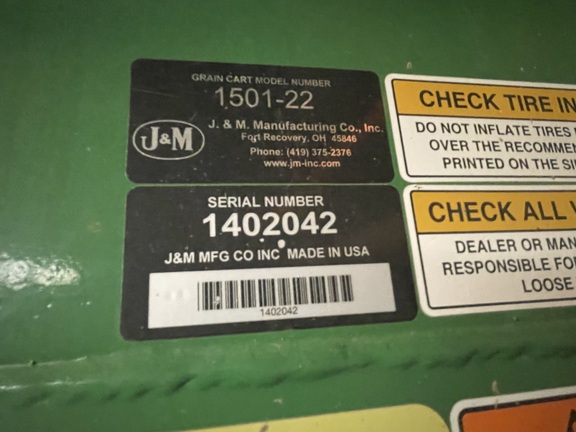 2014 J&M 1501-22 Grain Cart