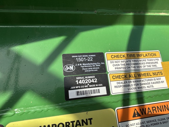 2014 J&M 1501-22 Grain Cart