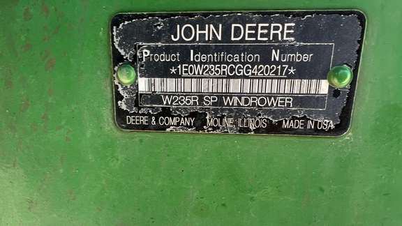 2016 John Deere W235 Windrower