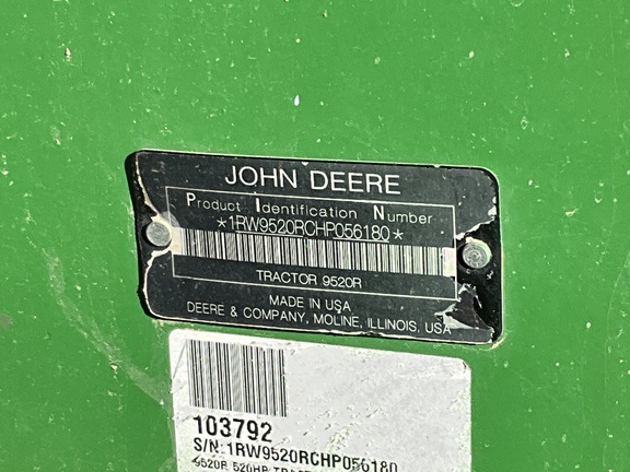 2017 John Deere 9520R Tractor 4WD