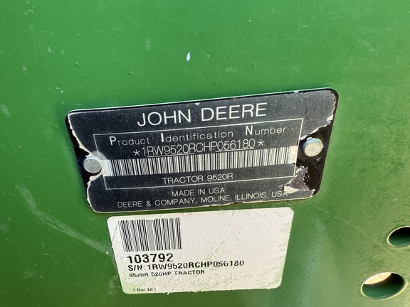 2017 John Deere 9520R Tractor 4WD