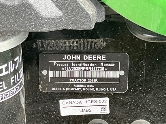 2024 John Deere 2038R Tractor Compact