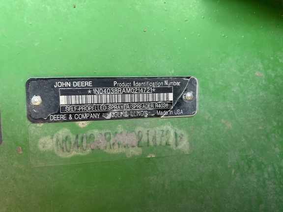 2021 John Deere R4038 Sprayer/High Clearance