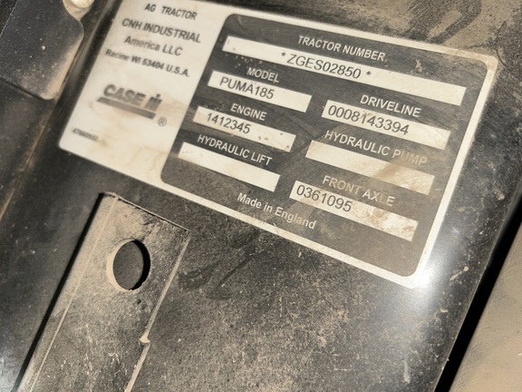 2016 Case IH Puma 185 Tractor