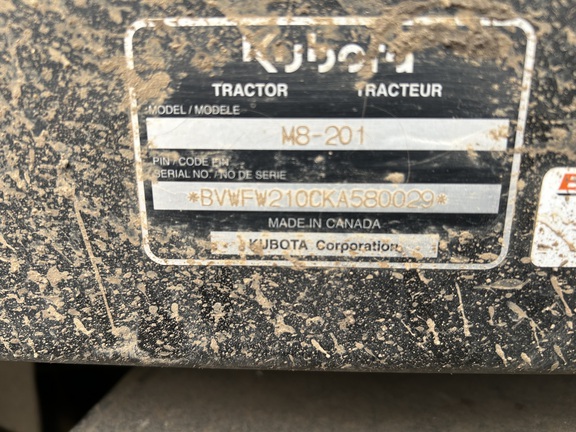 2019 Kubota M8-201 Tractor