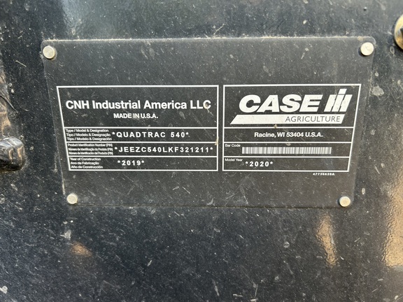 2020 Case IH Steiger 540 Quadtrac Tractor Rubber Track