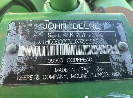 2013 John Deere 606C Header Corn Head