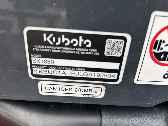 2021 Kubota BX1880 Tractor Compact