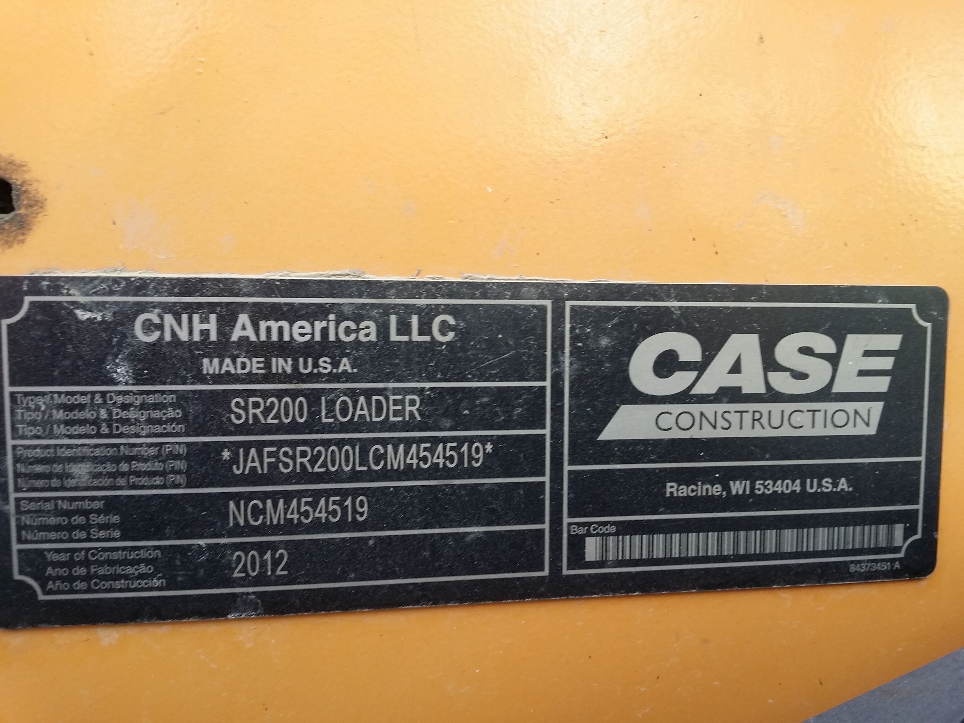 2011 Case SR200 Skid Steer Loader