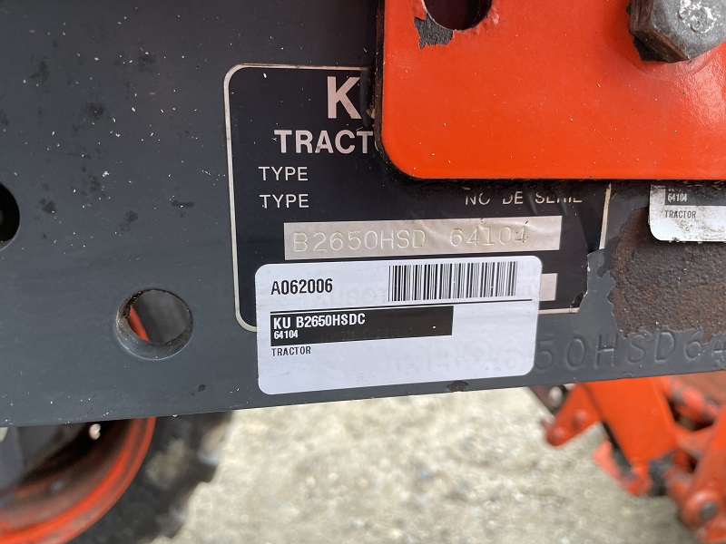 2017 Kubota B2650HSDC Tractor Compact