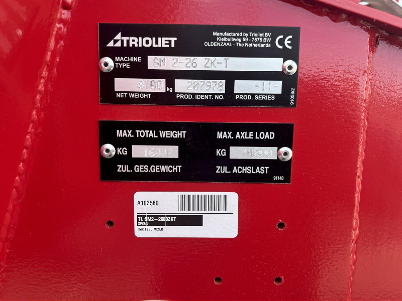 2024 Trioliet SM2-2600ZKT Mix Mill