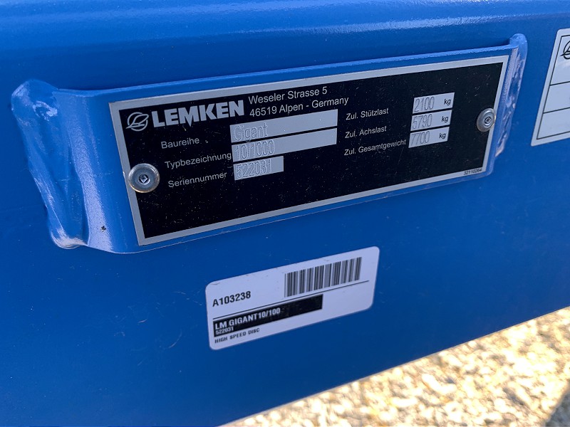 2024 LEMKEN GIGANT10/100 Compact Disc