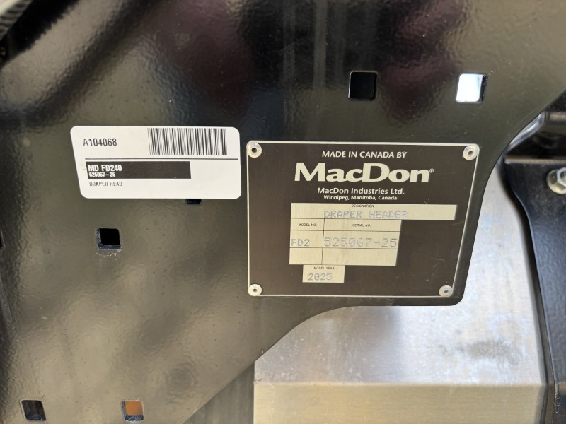 2025 MacDon FD240 Header Draper Flex