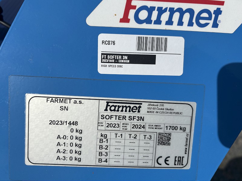 2023 Farmet SOFTER 3N Compact Disc