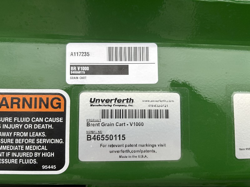 2026 Brent V1000 Grain Cart
