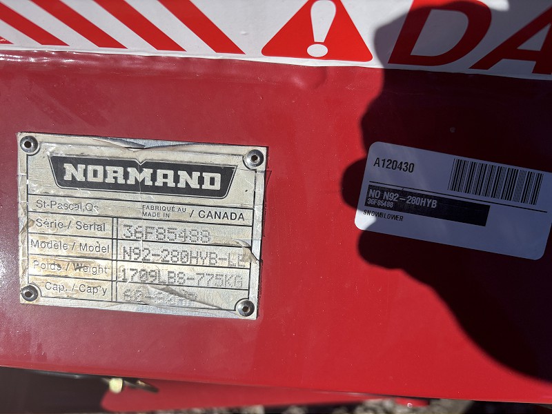 2026 Normand N92-280HYB Snow Blower