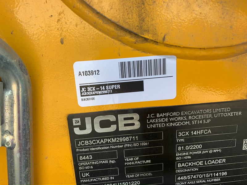 2021 JCB 3CX-14 SUPER Backhoe