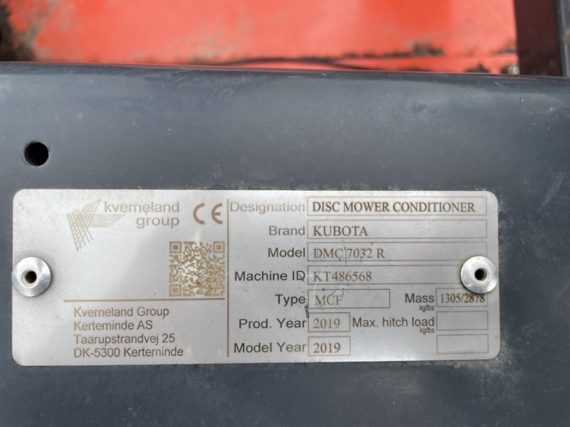 2019 Kubota DMC7032R Mower Conditioner