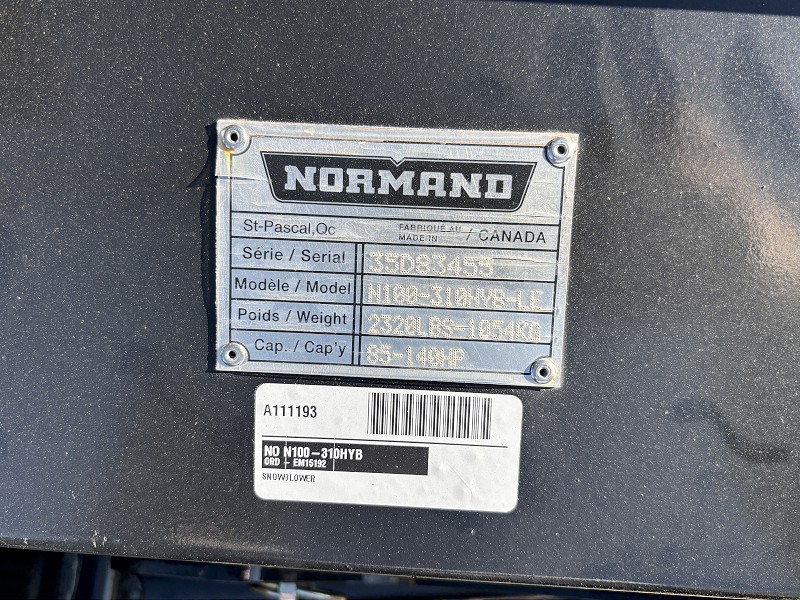 2025 Normand N100-310HYB Snow Blower