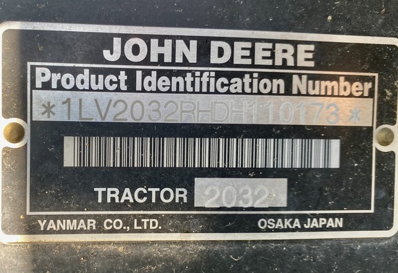 2013 John Deere 2032R Tractor Compact