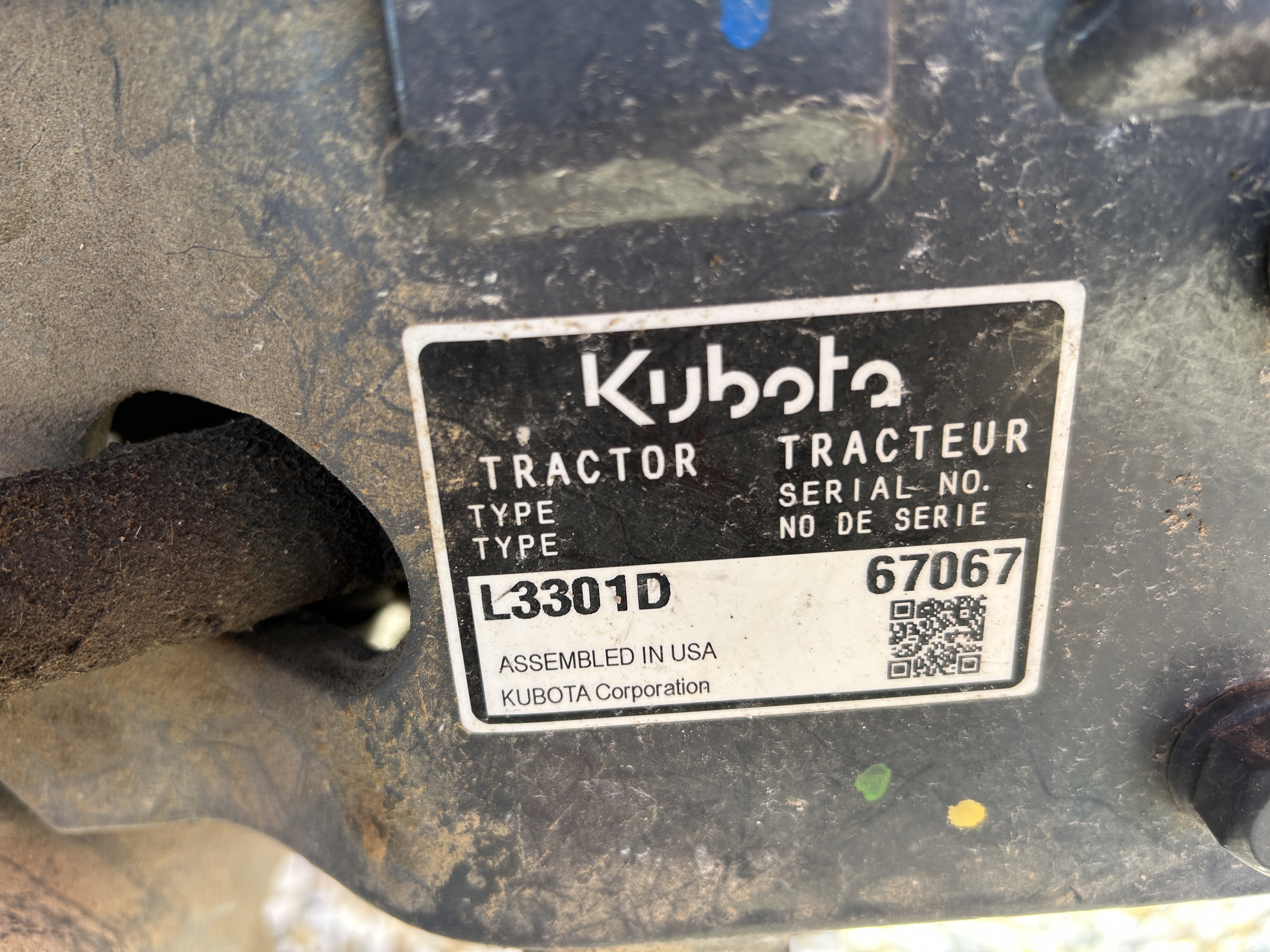 2017 Kubota L3301 Tractor