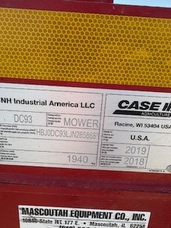 2019 Case IH DC93 Mower Conditioner