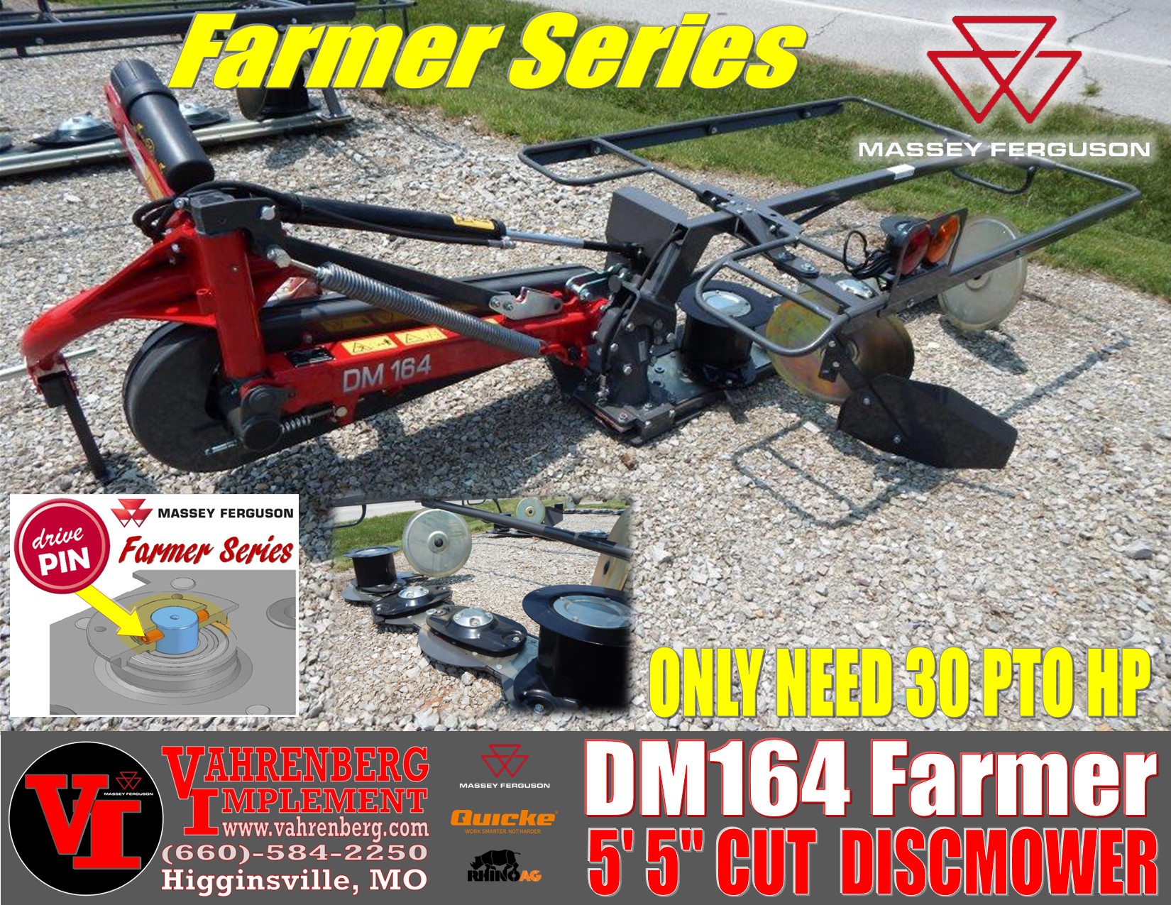 2023 Massey Ferguson DM164 Farmer Mower/Disc